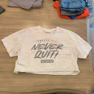 Bulkgear White Never Quit Crop T Shirt